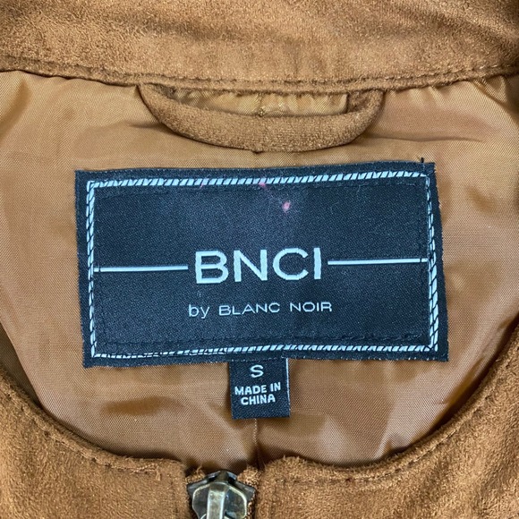 BNCI by Blanc Noir Women's Brown Suede Knit Moto Jacket Size S - Picture 2 of 13